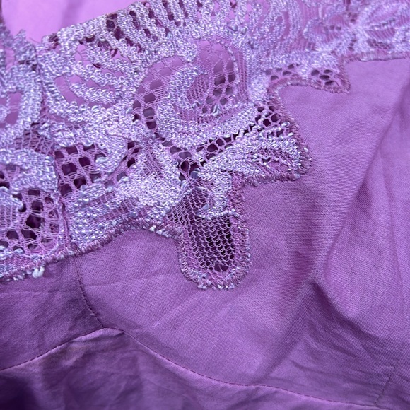 MaxAzria Collection Cotton Pink Lace Neck and Hem Maxi slip chemise size 6 - Picture 9 of 16